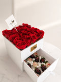 Caja de Rosas + Fresas