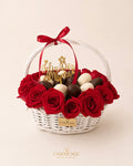 Canasta de 18 Fresas y 20 Rosas