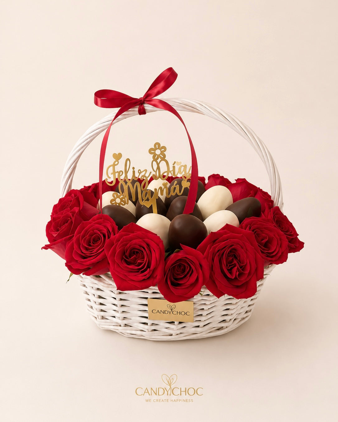 Canasta de 18 Fresas y 20 Rosas