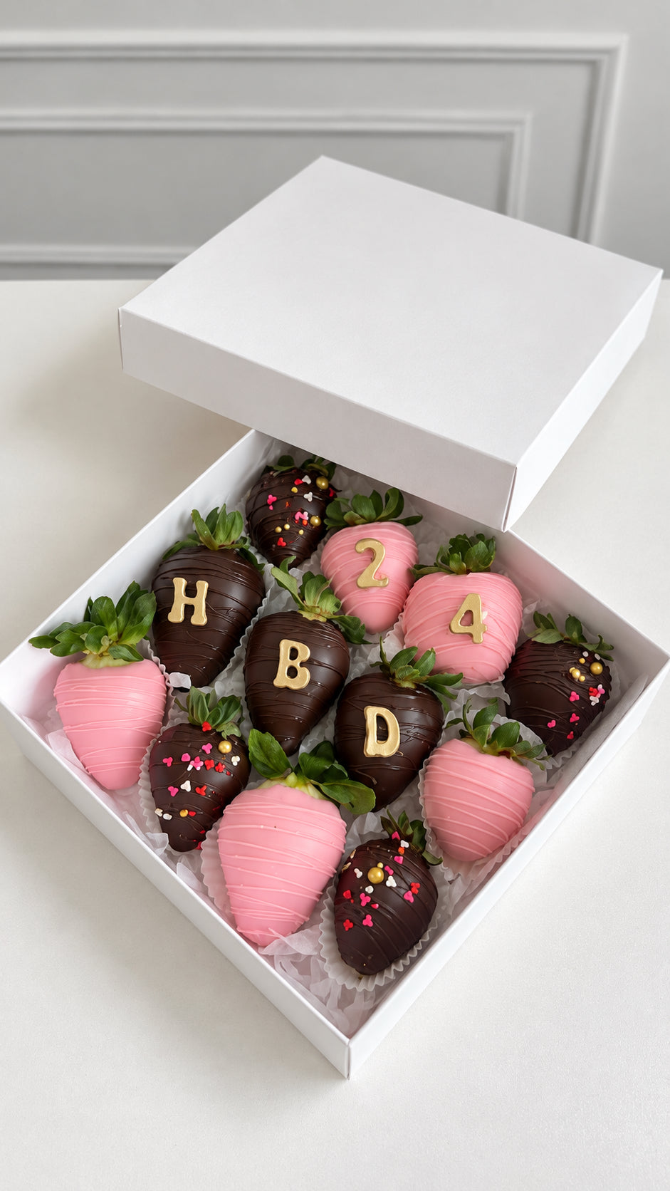 12 Fresas con chocolate