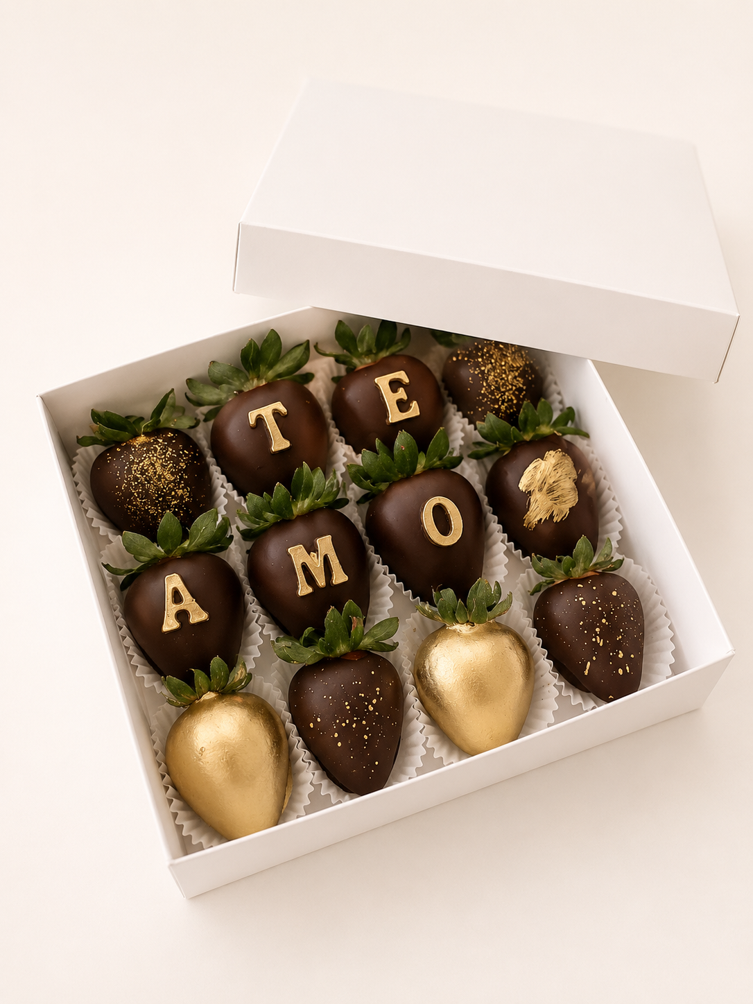 12 Fresas con chocolate
